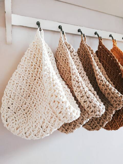 Crochet Cotton Wall Hanging Basket Boho Storage Organizer - image 1
