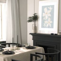 Botanical Wall Prints, Set Of 3 Blue Flower Art, Home Decor, Living Room Neutral Posters, Bedroom Sizes Up To A1 - thumbnail 2
