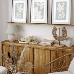 Botanical Wall Prints, Set Of 3 Blue Flower Art, Home Decor, Living Room Neutral Posters, Bedroom Sizes Up To A1 - thumbnail 3