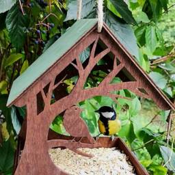 Bird Feeder/Birdhouse Garden Decor Wooden Bird - thumbnail 2