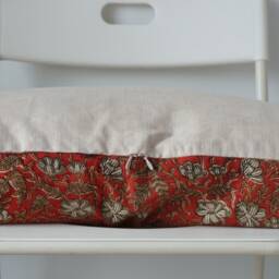 Lumbar Pillow Cover Indian Block Print Floral, Natural Dyed Batik - thumbnail 3