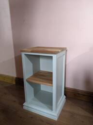 Painted Bedside Table With Oak Top & Shelf - thumbnail 1