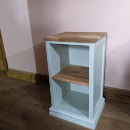 Painted Bedside Table With Oak Top & Shelf - thumbnail 3