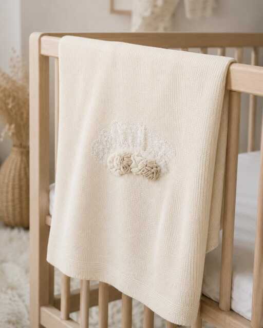 Luxury Knitted Baby Blanket, Newborn Girl Gift, Stroller Shower Nursery Blanket - image 1