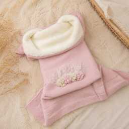 Luxury Knitted Baby Blanket, Newborn Girl Gift, Stroller Shower Nursery Blanket - thumbnail 3