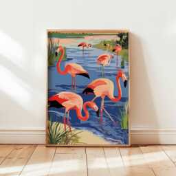 Flamingo Poster, Pink Wall Art, Tropical Bird Print, Animal Posters For Bedroom, Modern Prints, Nature Art Decor Gift - thumbnail 1