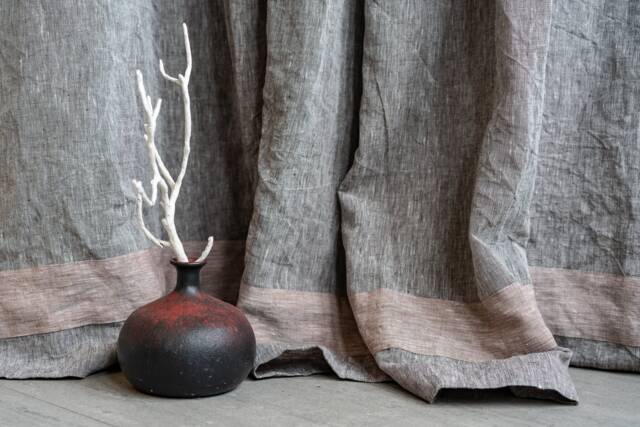 Natural Linen Curtains in Scandinavian Style, Organic Rustic Window Treatment, Bedroom Drapery Panel - image 1