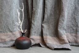 Natural Linen Curtains in Scandinavian Style, Organic Rustic Window Treatment, Bedroom Drapery Panel - thumbnail 1