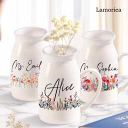 Custom Ceramic Vase, Teacher Appreciation Gift, Thank You Gifts, Flower Vase Gift For Her, Leaving School - thumbnail 1