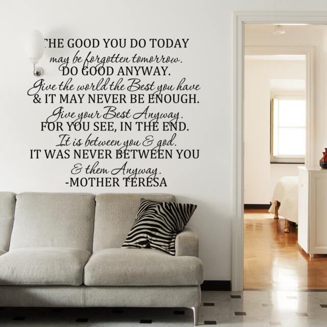 Do Good Anyway - Inspirational Wall Quotes Mother Teresa Sayings Vinyl Decal Art- 146 - image 1