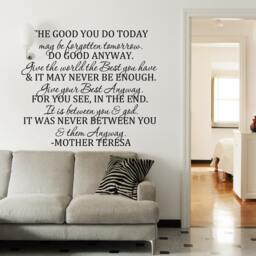 Do Good Anyway - Inspirational Wall Quotes Mother Teresa Sayings Vinyl Decal Art- 146 - thumbnail 1