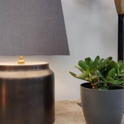 Grey Extra Tall Cone Lampshade in Linen Conical Fat Lamp Shade - thumbnail 2