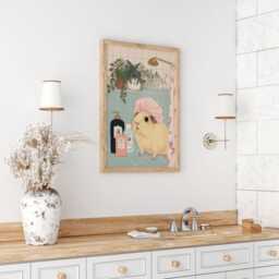 Funny Guinea Pig Bathroom Art Print - Shower Wall Quirky Animal Cute Decor Pet Lover Gift - thumbnail 3