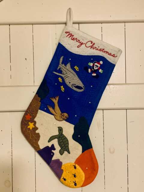 Handmade Heirloom Scuba Santa Christmas Stocking 2 - image 1