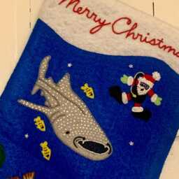 Handmade Heirloom Scuba Santa Christmas Stocking 2 - thumbnail 2