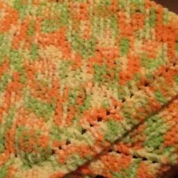 Hand Knitted Baby Blanket Soft Acrylic Chenille Lap Blanket - thumbnail 2