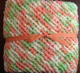 Hand Knitted Baby Blanket Soft Acrylic Chenille Lap Blanket