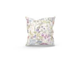 Hedgerow Lotus Cream Floral Cushion, Voyage Maison Accent Pillow, Lilac Back - thumbnail 1