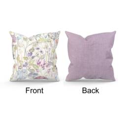 Hedgerow Lotus Cream Floral Cushion, Voyage Maison Accent Pillow, Lilac Back - thumbnail 2
