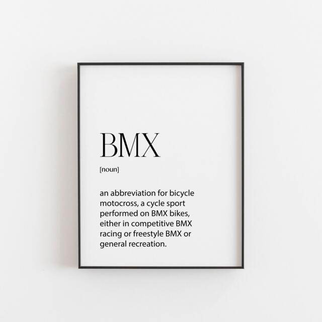 Bmx Poster, Definiton, Boys Wall Art, Dirtbike Decorations, Dirt Bike Room Bedroom Art For Teen Boys, Bmx Party Decorations