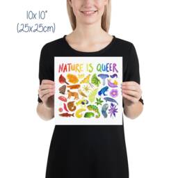 Nature Is Queer Art Print - Square, Multiple Sizes - Fsc Certified Paper Ecology Rainbow Poster Free Shipping - thumbnail 3
