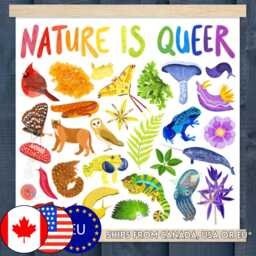 Nature Is Queer Art Print - Square, Multiple Sizes - Fsc Certified Paper Ecology Rainbow Poster Free Shipping - thumbnail 1