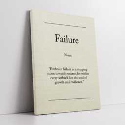 Failure Book Page Definition Quote Motivational Inspirational Framed Canvas Wall Art Poster Print Home Office Work Business Room Decor Gift - thumbnail 3