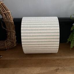 Cream & Duck Egg Stripe. Luxury Drum Lamp Shade. Bespoke. Handmade Table Or Pendant Shades in 20cm Or 30cm - thumbnail 4