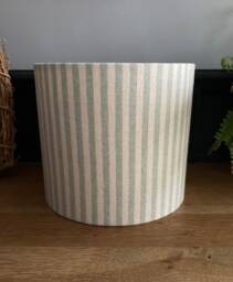 Cream & Duck Egg Stripe. Luxury Drum Lamp Shade. Bespoke. Handmade Table Or Pendant Shades in 20cm Or 30cm