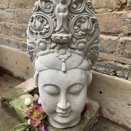 Beautifully Detailed Kwan Yin Head Statue, For The Home Or Garden. From Sius - thumbnail 2