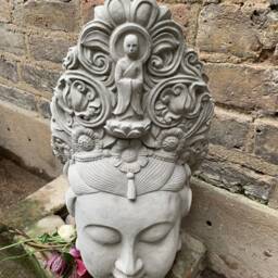 Beautifully Detailed Kwan Yin Head Statue, For The Home Or Garden. From Sius - thumbnail 3