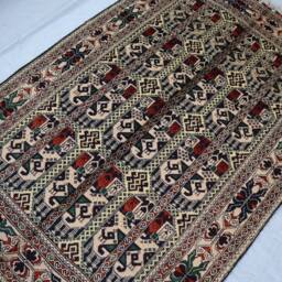 3x5 Handmade Afghan Rug - Area Bukhara Design Wool Rug, Rugs For Living Room Oriental Turkmen Kitchen 100x150 cm Carpet - thumbnail 2