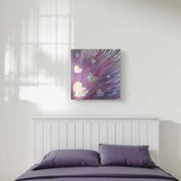 Purple Pink Silver Metal Heart Wall Art - thumbnail 4