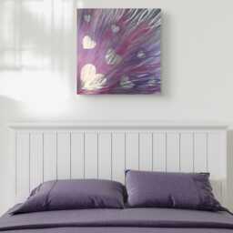Purple Pink Silver Metal Heart Wall Art - thumbnail 1