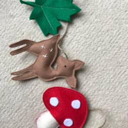 Handmade Woodland Animal Garland Nursery Decor Wall Hanging - thumbnail 2