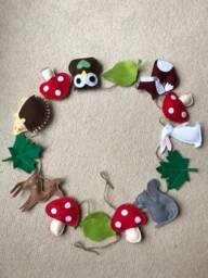 Handmade Woodland Animal Garland Nursery Decor Wall Hanging - thumbnail 1