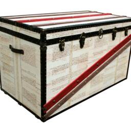 Vintage Style Steamer Trunk Coffee Table - Solid Storage Bench Large Kids Toy Chest _ Sinatra - thumbnail 3