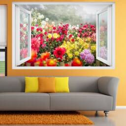 Nature Beautiful Flower Field Wall Sticker Art Poster Mural Transfer Decal Print Living Kids Room Home Nursery Office Decor Id585 - thumbnail 3