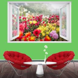 Nature Beautiful Flower Field Wall Sticker Art Poster Mural Transfer Decal Print Living Kids Room Home Nursery Office Decor Id585 - thumbnail 1