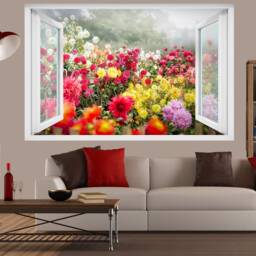 Nature Beautiful Flower Field Wall Sticker Art Poster Mural Transfer Decal Print Living Kids Room Home Nursery Office Decor Id585 - thumbnail 2
