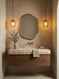 Organic Brass Mirror - Vanity Irregular Asymmetrical Wall Mirror, Bathroom Mirrors