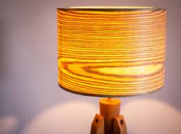 Tripod Floor Lamp Retro 60-70 Design Wood Veneer Veneer Standard Lamp