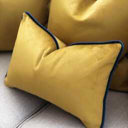Mustard Gold Velvet Cushion Cover - Bespoke, Luxury Throw Pillow - thumbnail 3