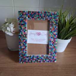 Colourful Glittery Sequin Photo Frame 4 X 6 Inches - thumbnail 4
