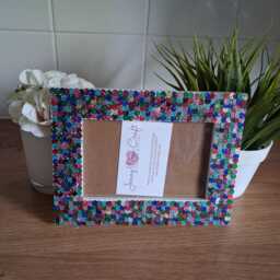Colourful Glittery Sequin Photo Frame 4 X 6 Inches - thumbnail 2