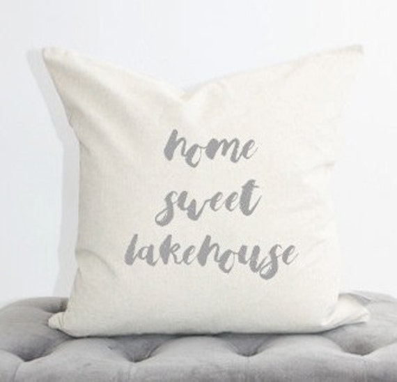 Home Sweet Lakehouse Pillow Cover, Lake House Pillow, Decor, Cabin Housewarming Gift - image 1
