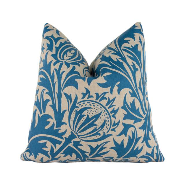 William Morris - Thistle Indigo/Linen Stunning Classic English Designer Cushion Cover Home D??cor Throw Pillow - image 1