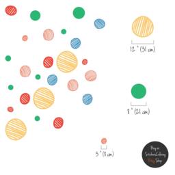 Polka Dot Wall Decal, Colorful Shapes Decal For Kids Room, Dots Decor, Removable, Peel & Stick, Wall Sticker #79 - thumbnail 2