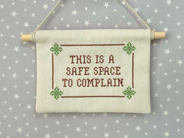 Funny Home Wall Hanging, Sarcastic Quote Sign, Personalised Cross Stitch Decor Gift, Embroidered Art - image 1
