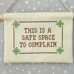 Funny Home Wall Hanging, Sarcastic Quote Sign, Personalised Cross Stitch Decor Gift, Embroidered Art - thumbnail 4